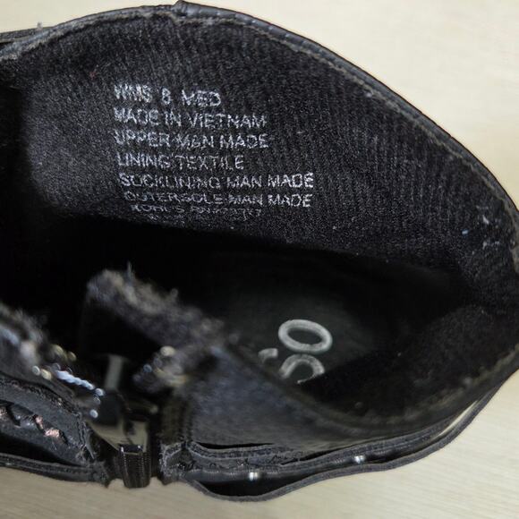 SO Sonoma Kohls black ankle fashion boots womens sz. 8M chunk heel - Picture 7 of 11